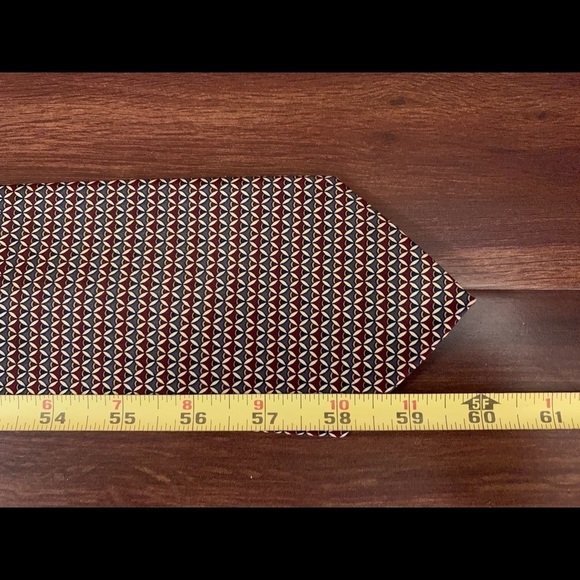 RENE CHAGAL 100% Silk Geometric Print Foulard Handmade Necktie - Picture 10 of 10